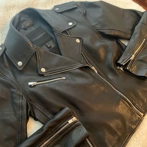 Club Monaco Leather Biker Jacket